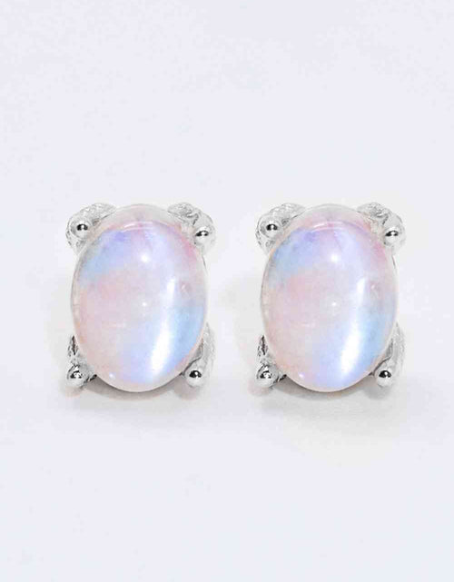 Load image into Gallery viewer, Natural Moonstone 4-Prong Stud Earrings
