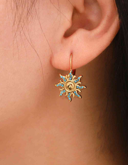 Load image into Gallery viewer, Turquoise Sun Drop Earrings
