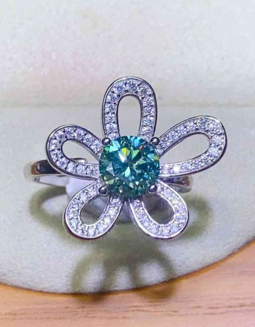 Load image into Gallery viewer, 1 Carat Moissanite Flower Shape Open Ring
