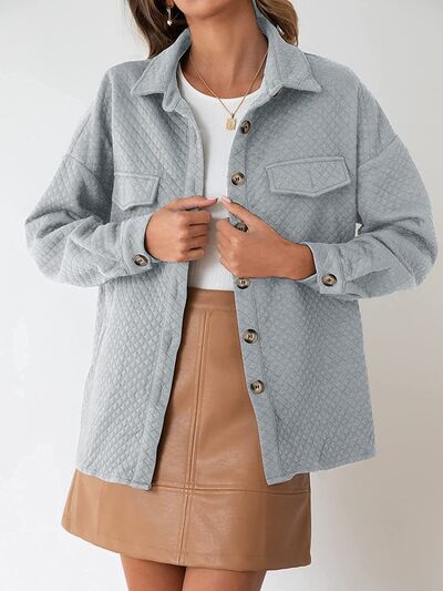 Load image into Gallery viewer, Button Up Dropped Shoulder Jacket
