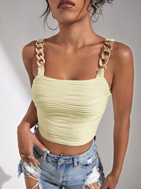 Chain Detail Square Neck Tank