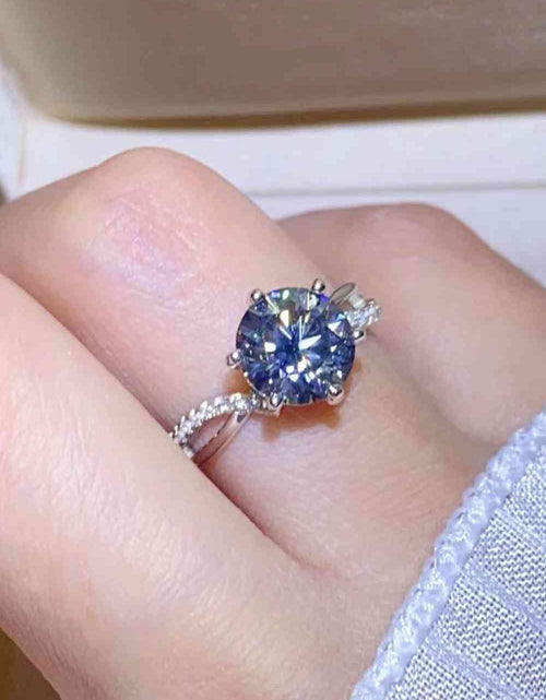 Load image into Gallery viewer, 2 Carat Moissanite Ring in Smokey Gray
