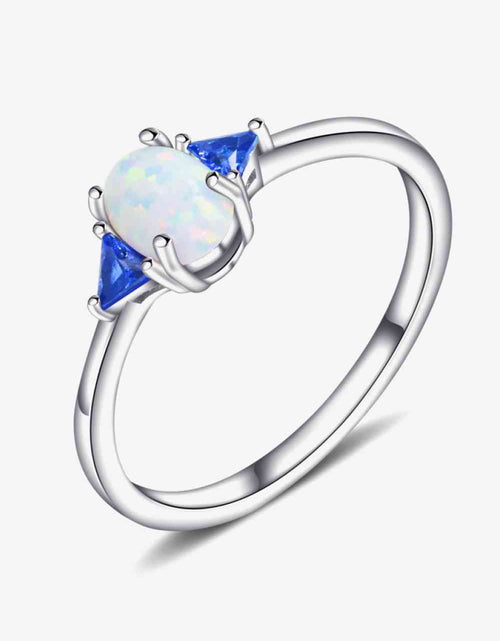 Load image into Gallery viewer, Contrast 925 Sterling Silver Opal Ring
