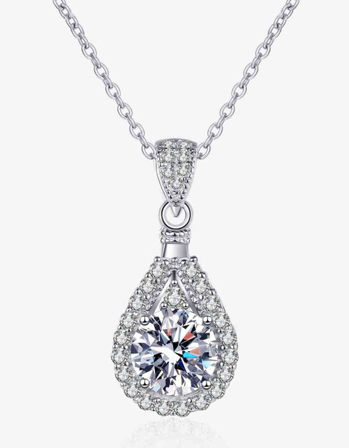 Load image into Gallery viewer, 2 Carat Moissanite Teardrop Pendant 925 Sterling Silver Necklace
