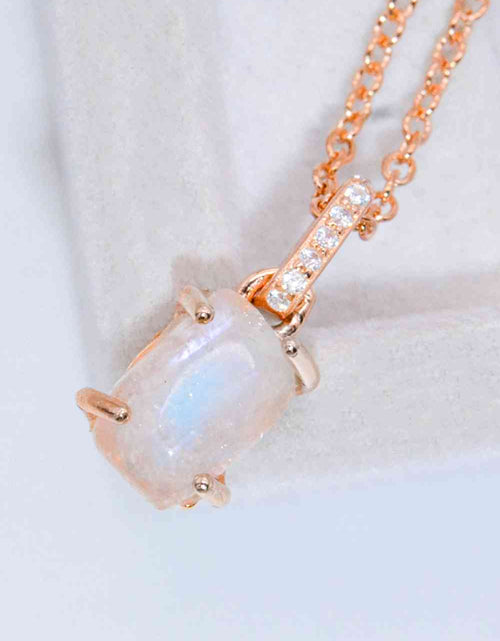 Load image into Gallery viewer, Natural Moonstone 4-Prong Pendant Necklace
