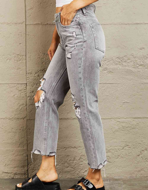 Load image into Gallery viewer, BAYEAS High Waisted Cropped Straight Jeans
