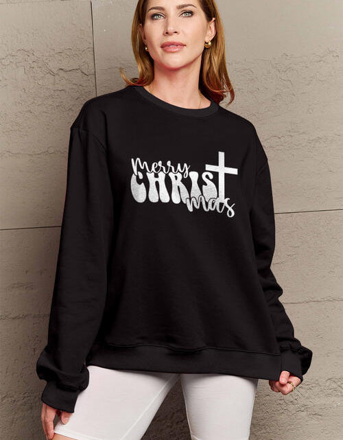 Load image into Gallery viewer, Simply Love Full Size MERRY CHRISTMAS Long Sleeve Sweatshirt
