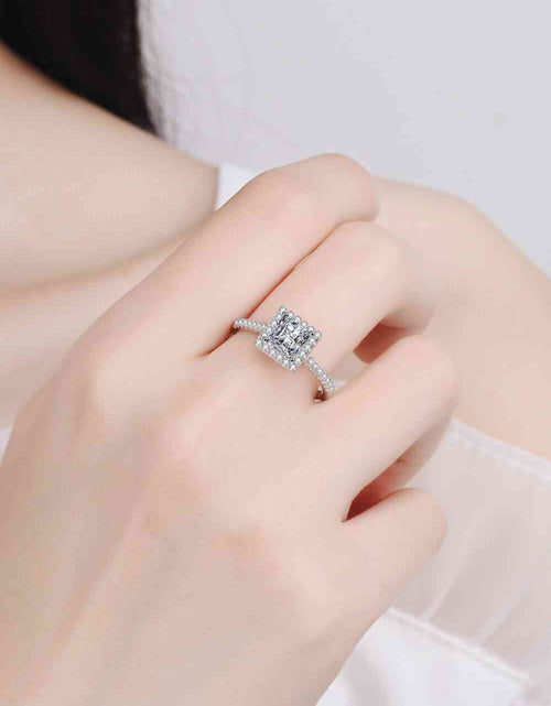 Load image into Gallery viewer, Sterling Silver Square Moissanite Ring
