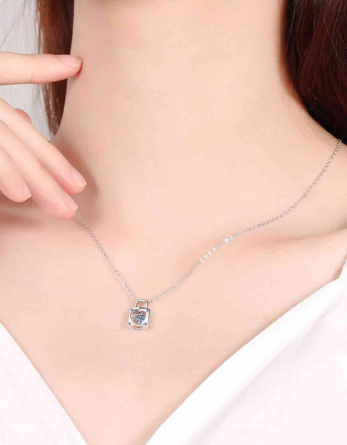 Load image into Gallery viewer, Adored Moissanite Lock Pendant Necklace
