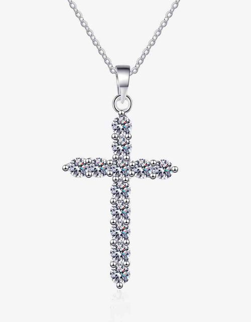 Load image into Gallery viewer, Adored 925 Sterling Silver Cross Moissanite Necklace
