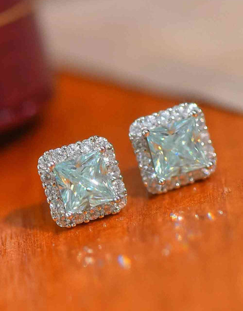 Load image into Gallery viewer, 2 Carat Moissanite Square Earrings
