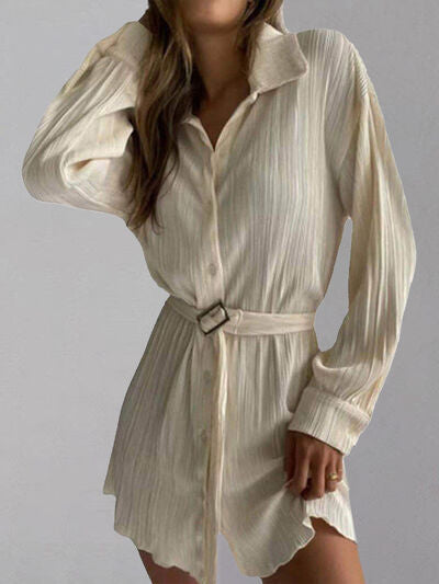 Load image into Gallery viewer, Button Up Dropped Shoulder Shirt Dress
