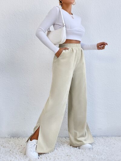 Load image into Gallery viewer, Slit Pocketed High Waist Wide Leg Pants
