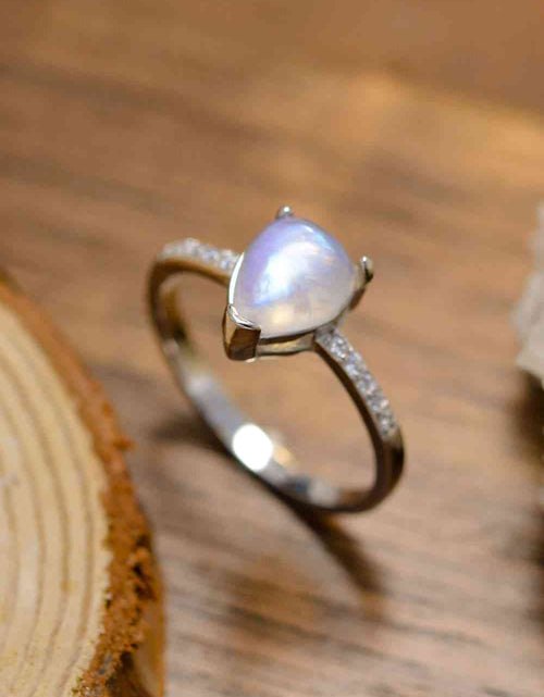 Load image into Gallery viewer, High Quality Natural Moonstone Teardrop Side Stone Ring
