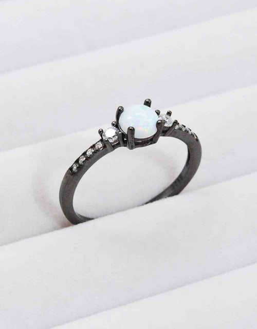 Load image into Gallery viewer, 925 Sterling Silver Round Opal Ring
