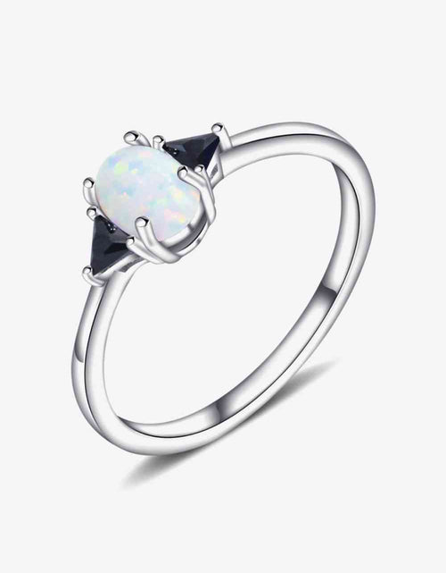 Load image into Gallery viewer, Contrast 925 Sterling Silver Opal Ring
