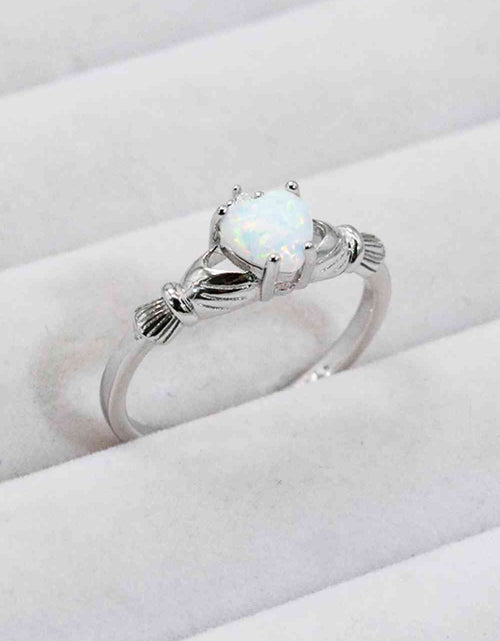 Load image into Gallery viewer, 925 Sterling Silver Heart Opal Ring
