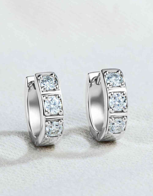 Load image into Gallery viewer, Inlaid Moissanite Huggie Earrings
