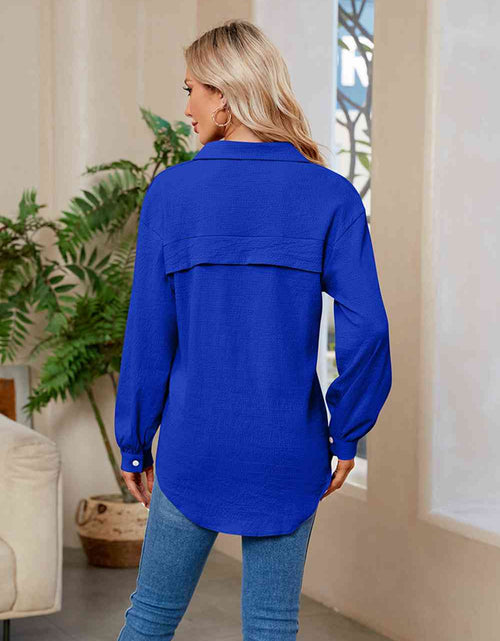 Load image into Gallery viewer, Collared Neck Buttoned Long Sleeve Shirt
