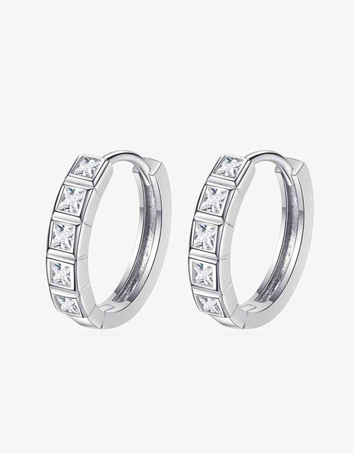 Load image into Gallery viewer, Always Chic Sterling Silver Moissanite Huggie Earrings
