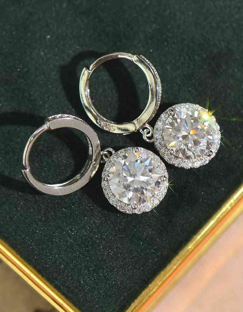 Load image into Gallery viewer, 2 Carat Moissanite Round Drop Earrings
