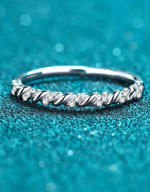 Load image into Gallery viewer, Moissanite Rhodium-Plated Half-Eternity Ring
