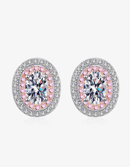 Load image into Gallery viewer, Platinum-Plated Moissanite Stud Earrings
