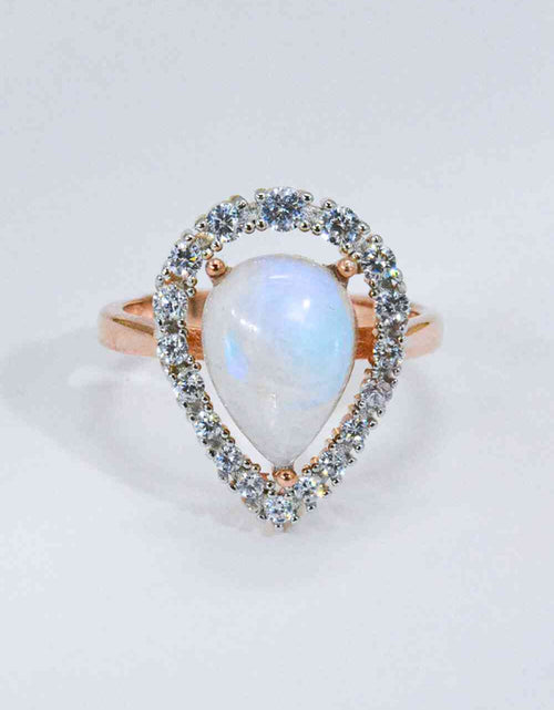 Load image into Gallery viewer, Moonstone Teardrop-Shaped 925 Sterling Silver Ring
