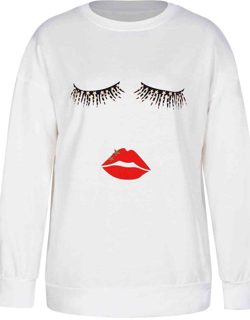 Load image into Gallery viewer, Graphic Dropped Shoulder Round Neck Sweatshirt
