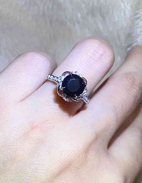 Load image into Gallery viewer, 2 Carat Black Moissanite Floral Ring
