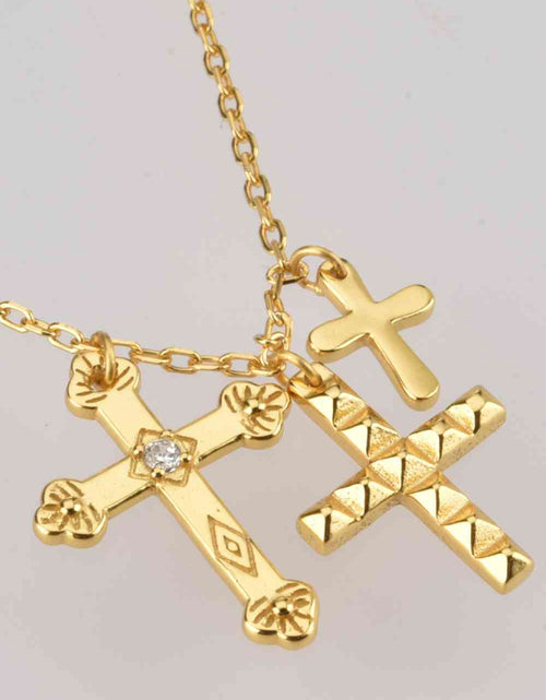 Load image into Gallery viewer, Inlaid Zircon Cross Pendant Necklace
